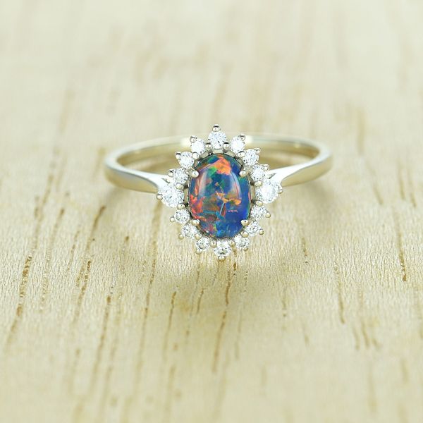 Vintage Sterling Silver Red and Colored Opal Ring SIZE 8